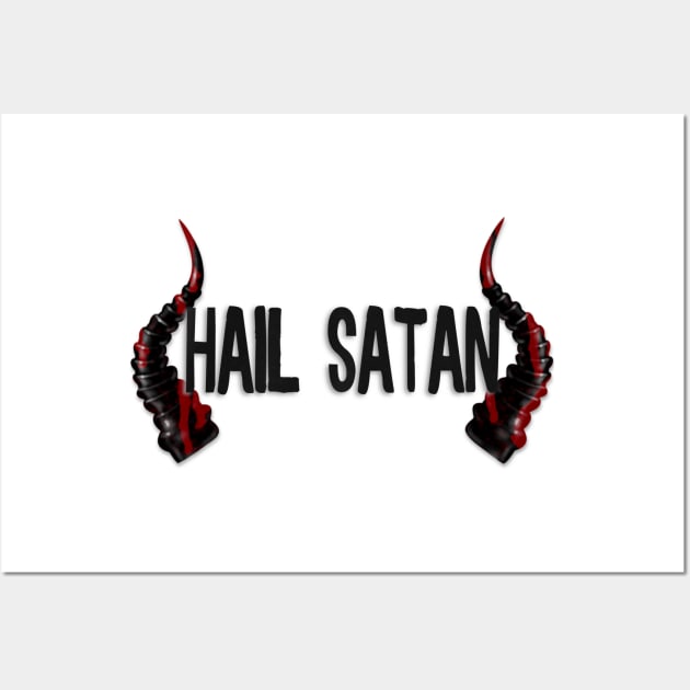 Hail Satan Horns Wall Art by Hellbender Creations